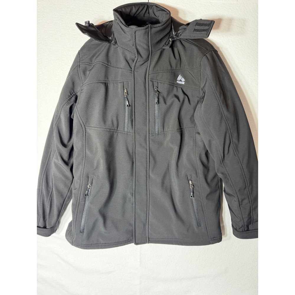 RBX Men's Black Softshell Hooded Jacket‎ Size L 2-in-1 systems